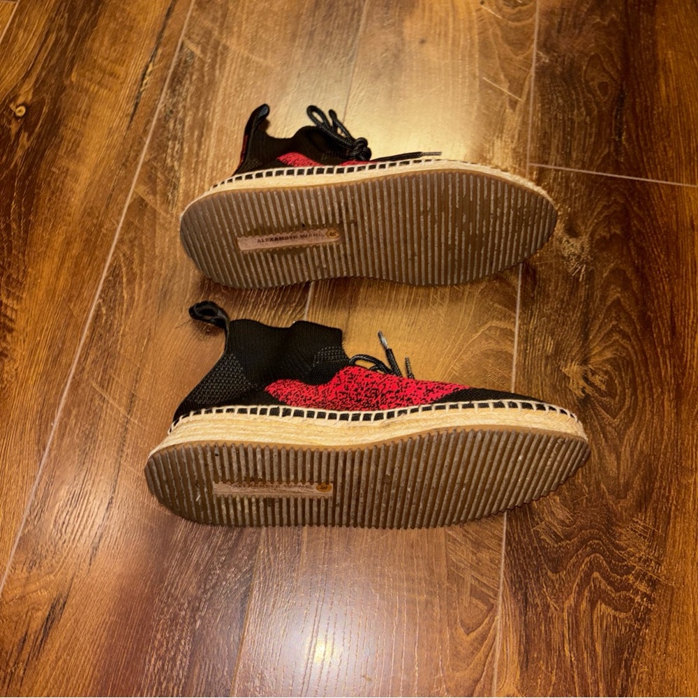 Alexander Wang Black Knit Espadrille Sneakers with Red Accent - Picture 14 of 14